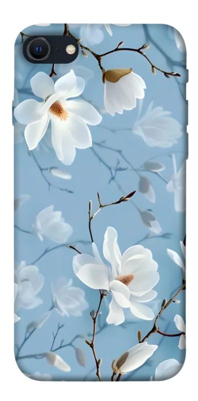 Чехол itsPrint Cold white для Apple iPhone SE (2020), цветы, купить оптом с доставкой