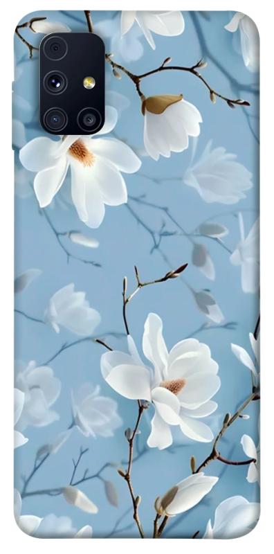 Чехол itsPrint Cold white для Samsung Galaxy M31s, цветы, купить оптом с доставкой