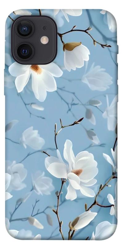 Чехол itsPrint Cold white для Apple iPhone 12 Pro (6.1"), цветы, купить оптом с доставкой