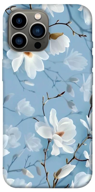 Чехол itsPrint Cold white для Apple iPhone 12 Pro Max (6.7"), цветы, купить оптом с доставкой