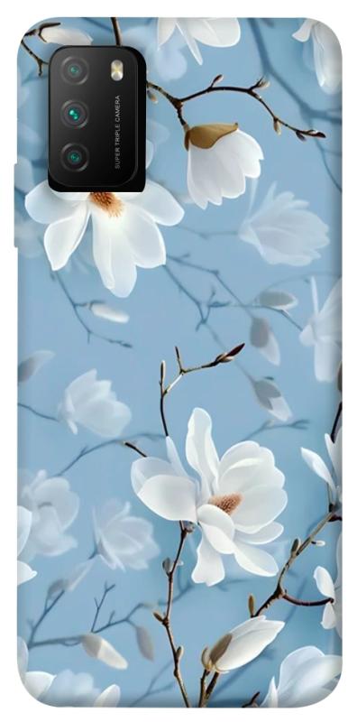 Чехол itsPrint Cold white для Xiaomi Poco M3, цветы, купить оптом с доставкой