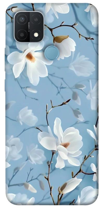 Чехол itsPrint Cold white для Oppo A15s / A15, цветы, купить оптом с доставкой