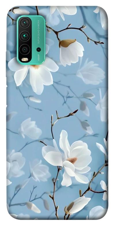 Чехол itsPrint Cold white для Xiaomi Redmi Note 9 4G / Redmi 9 Power / Redmi 9T, цветы, купить оптом с доставкой