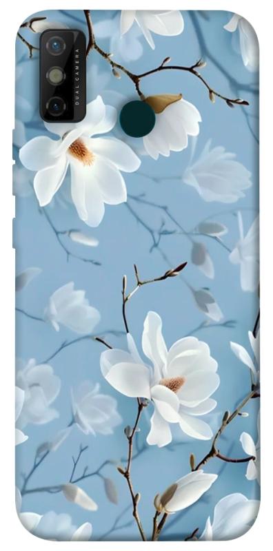 Чехол itsPrint Cold white для TECNO Spark 6 Go, цветы, купить оптом с доставкой