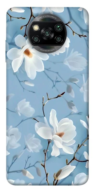 Чехол itsPrint Cold white для Xiaomi Poco X3 NFC / Poco X3 Pro, цветы, купить оптом с доставкой