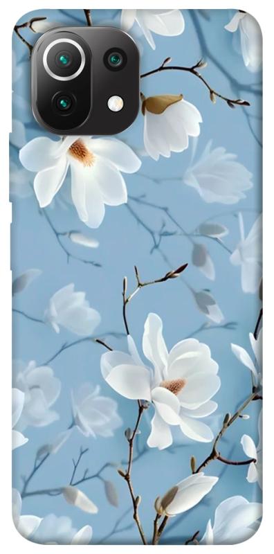 Чехол itsPrint Cold white для Xiaomi Mi 11 Lite, цветы, купить оптом с доставкой