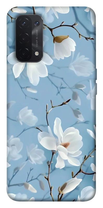Чехол itsPrint Cold white для Oppo A54 4G, цветы, купить оптом с доставкой