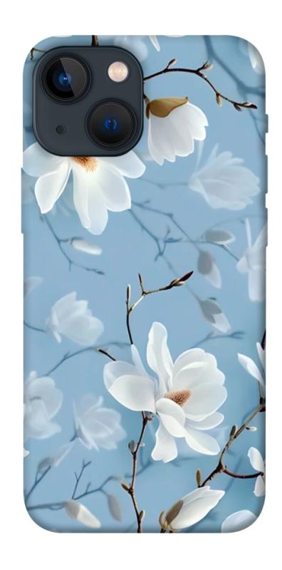 Чехол itsPrint Cold white для Apple iPhone 13 mini (5.4"), цветы, купить оптом с доставкой