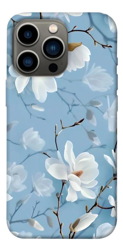 Чехол itsPrint Cold white для Apple iPhone 13 Pro (6.1"), цветы, купить оптом с доставкой