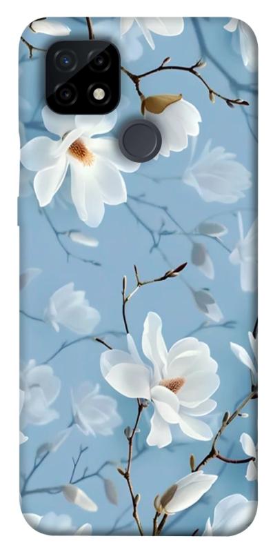Чехол itsPrint Cold white для Realme C21, цветы, купить оптом с доставкой