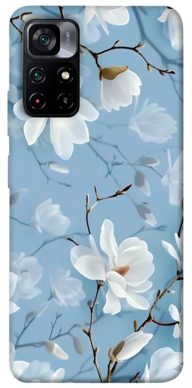 Чехол itsPrint Cold white для Xiaomi Poco M4 Pro 5G, цветы, купить оптом с доставкой