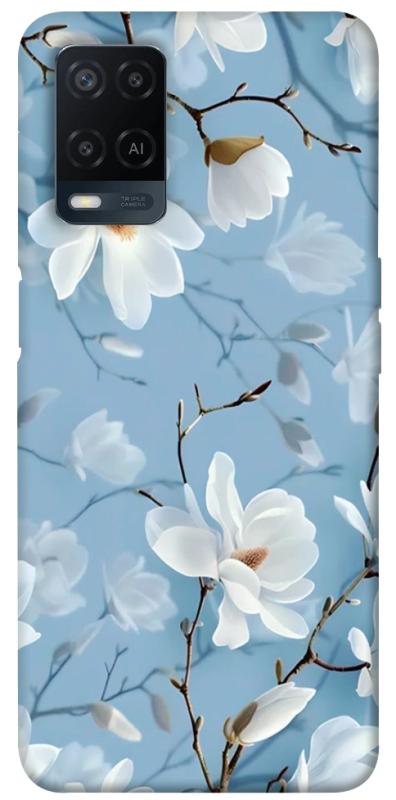 Чехол itsPrint Cold white для Oppo A16s / A16, цветы, купить оптом с доставкой