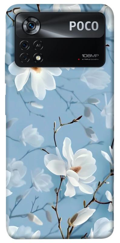 Чехол itsPrint Cold white для Xiaomi Poco X4 Pro 5G, цветы, купить оптом с доставкой