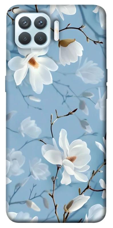 Чехол itsPrint Cold white для Oppo F17 Pro, цветы, купить оптом с доставкой
