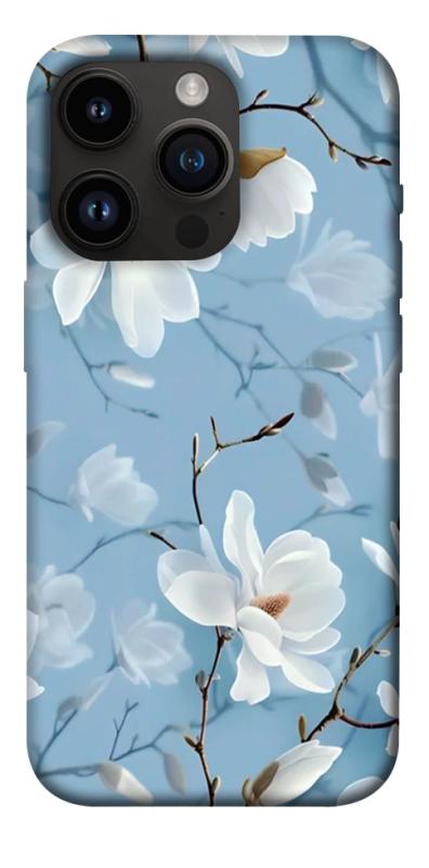 Чехол itsPrint Cold white для Apple iPhone 14 Pro (6.1"), цветы, купить оптом с доставкой