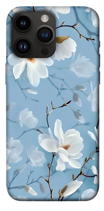 Чехол itsPrint Cold white для Apple iPhone 14 Pro Max (6.7"), цветы, купить оптом с доставкой