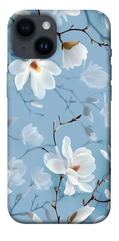 Чехол itsPrint Cold white для Apple iPhone 14 (6.1"), цветы, купить оптом с доставкой