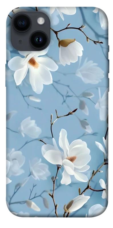 Чехол itsPrint Cold white для Apple iPhone 14 Plus (6.7"), цветы, купить оптом с доставкой