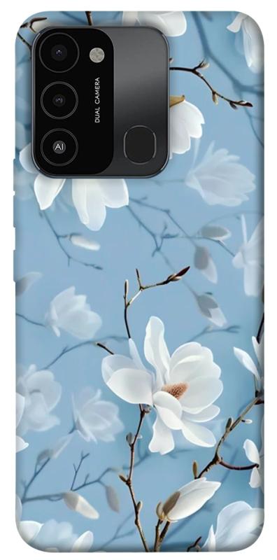 Чехол itsPrint Cold white для Tecno Spark Go 2022 (KG5m), цветы, купить оптом с доставкой