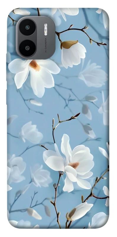 Чехол itsPrint Cold white для Xiaomi Redmi A1+ / A2+, цветы, купить оптом с доставкой