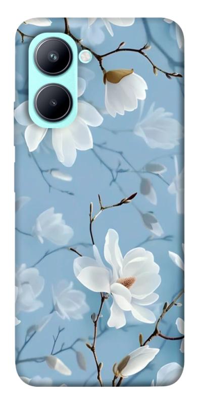 Чехол itsPrint Cold white для Realme C33, цветы, купить оптом с доставкой