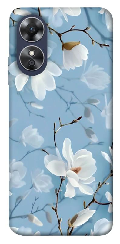 Чехол itsPrint Cold white для Oppo A17, цветы, купить оптом с доставкой