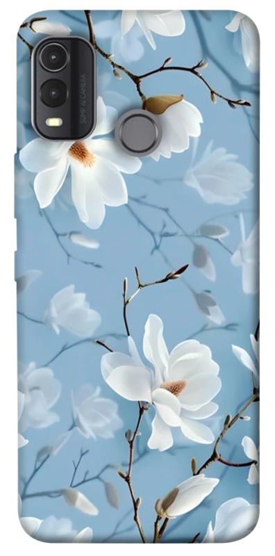 Чехол itsPrint Cold white для Nokia G11 Plus, цветы, купить оптом с доставкой