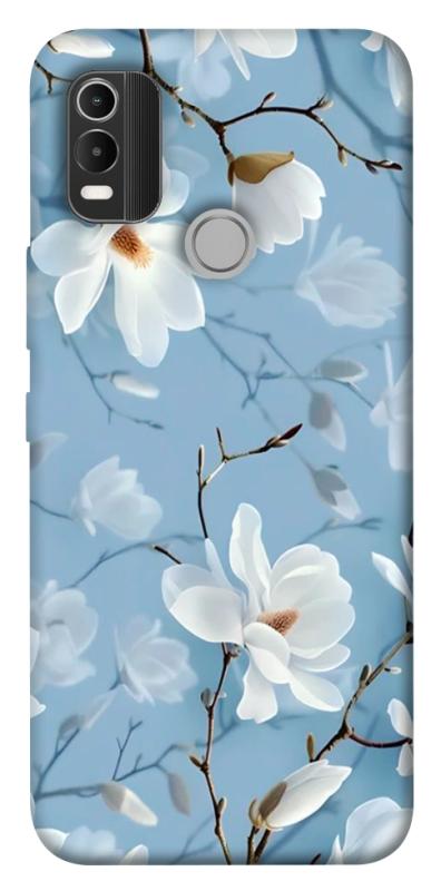 Чохол itsPrint Cold white для Nokia C21 Plus, квіти, купити оптом з доставкою