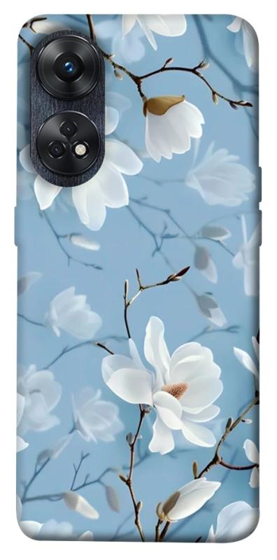 Чехол itsPrint Cold white для Oppo Reno 8 T 4G, цветы, купить оптом с доставкой