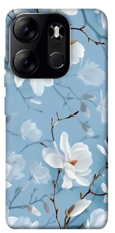 Чехол itsPrint Cold white для Tecno Spark Go 2023, цветы, купить оптом с доставкой