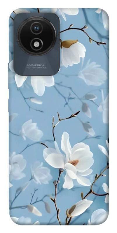 Чехол itsPrint Cold white для Vivo Y02, цветы, купить оптом с доставкой