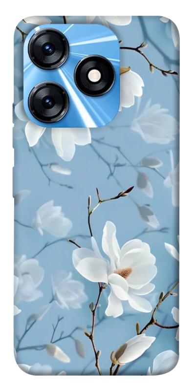 Чехол itsPrint Cold white для TECNO Spark 10 Pro, цветы, купить оптом с доставкой