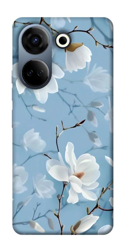 Чехол itsPrint Cold white для TECNO Camon 20 Pro (CK7n), цветы, купить оптом с доставкой