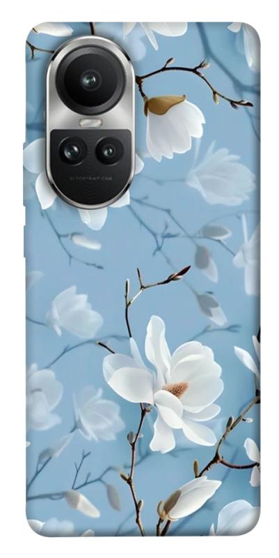 Чехол itsPrint Cold white для Oppo Reno 10, цветы, купить оптом с доставкой