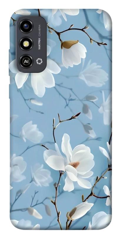 Чохол itsPrint Cold white для ZTE Blade A53, квіти, купити оптом з доставкою