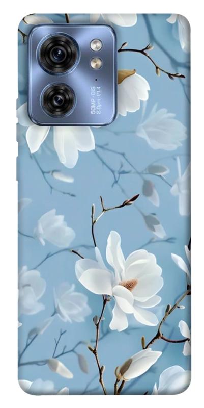 Чехол itsPrint Cold white для Motorola Edge 40, цветы, купить оптом с доставкой