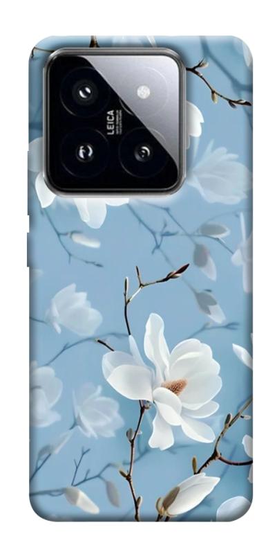 Чохол itsPrint Cold white для Xiaomi 14 Pro, квіти, купити оптом з доставкою