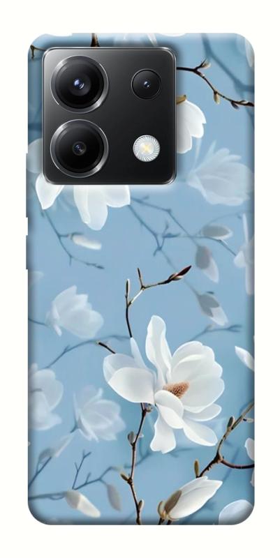 Чехол itsPrint Cold white для Xiaomi Poco X6, цветы, купить оптом с доставкой