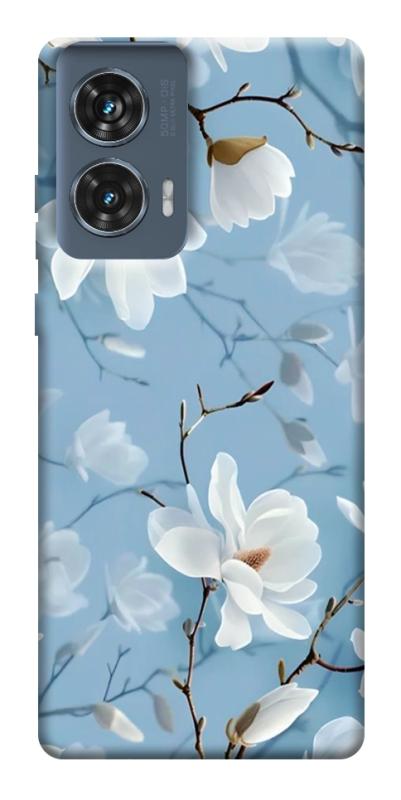 Чохол itsPrint Cold white для Motorola Edge 50 Fusion, квіти, купити оптом з доставкою