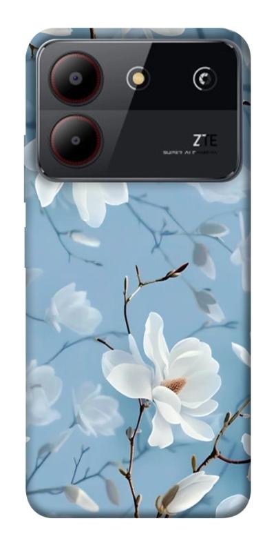 Чехол itsPrint Cold white для ZTE Blade A54 4G, цветы, купить оптом с доставкой