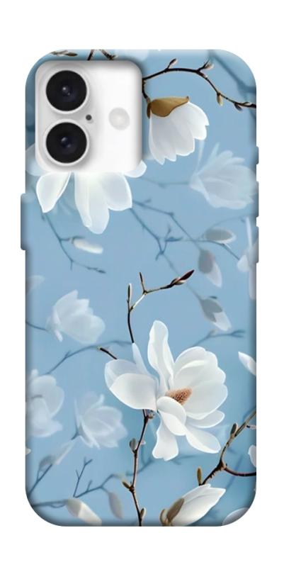 Чехол itsPrint Cold white для Apple iPhone 16 Plus (6.7"), цветы, купить оптом с доставкой