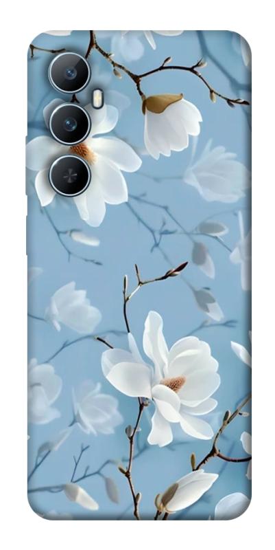 Чехол itsPrint Cold white для Realme C65 4G, цветы, купить оптом с доставкой
