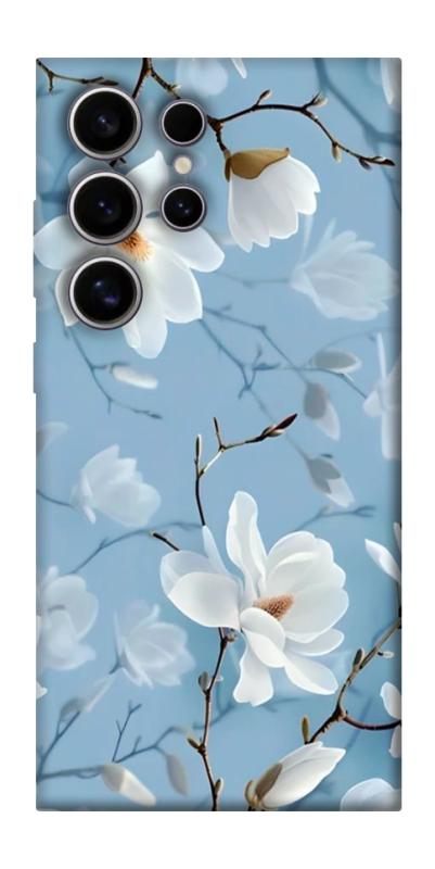 Чехол itsPrint Cold white для Samsung Galaxy S25 Ultra, цветы, купить оптом с доставкой