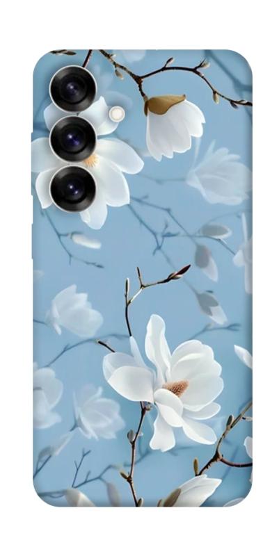 Чехол itsPrint Cold white для Samsung Galaxy S25+, цветы, купить оптом с доставкой