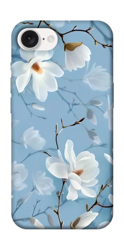Чехол itsPrint Cold white для Apple iPhone 16e (6.1"), цветы, купить оптом с доставкой