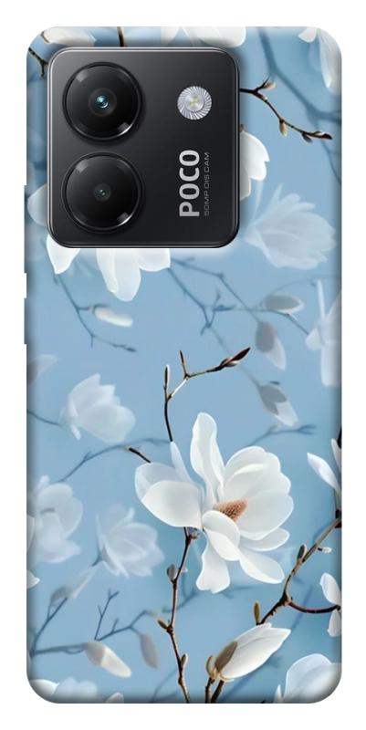 Чехол itsPrint Cold white для Xiaomi Poco M7 Pro 5G, цветы, купить оптом с доставкой