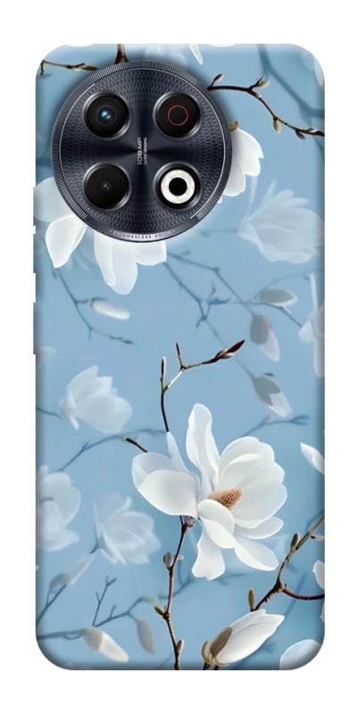 Чехол itsPrint Cold white для TECNO Spark 30 Pro (KL7), цветы, купить оптом с доставкой