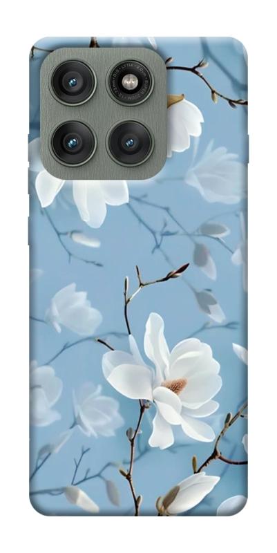 Чехол itsPrint Cold white для Motorola Edge 60 Pro, цветы, купить оптом с доставкой