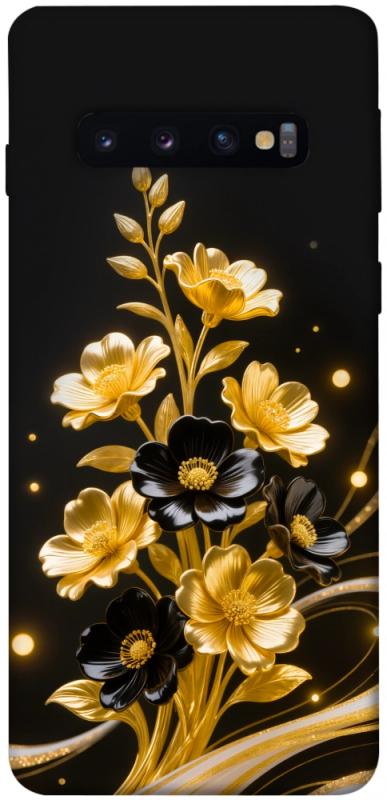 Чехол itsPrint Golden shine для Samsung Galaxy S10, цветы, купить оптом с доставкой