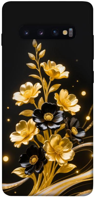 Чехол itsPrint Golden shine для Samsung Galaxy S10+, цветы, купить оптом с доставкой